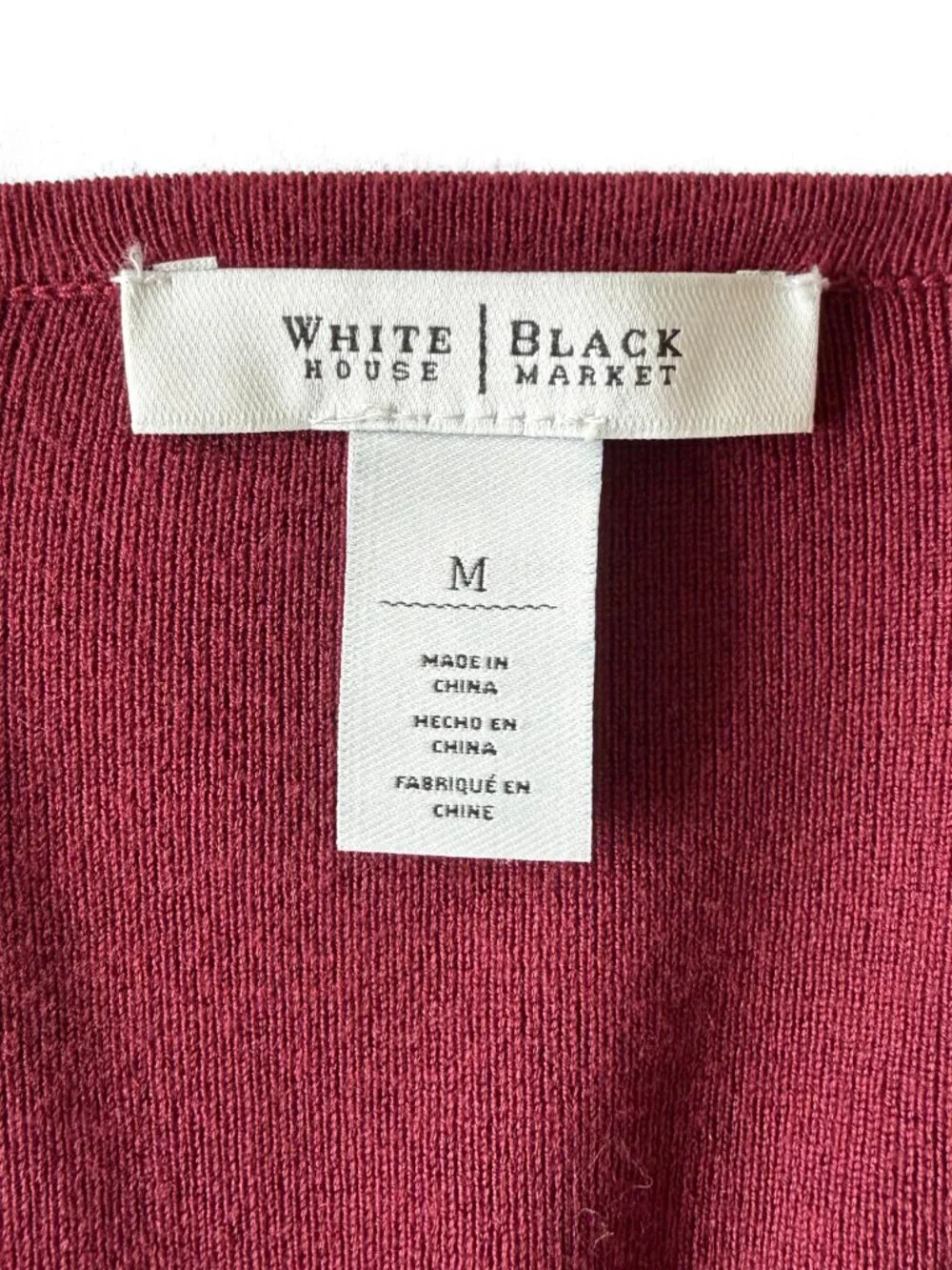 WHBM V-Neck Ribbed Sweater